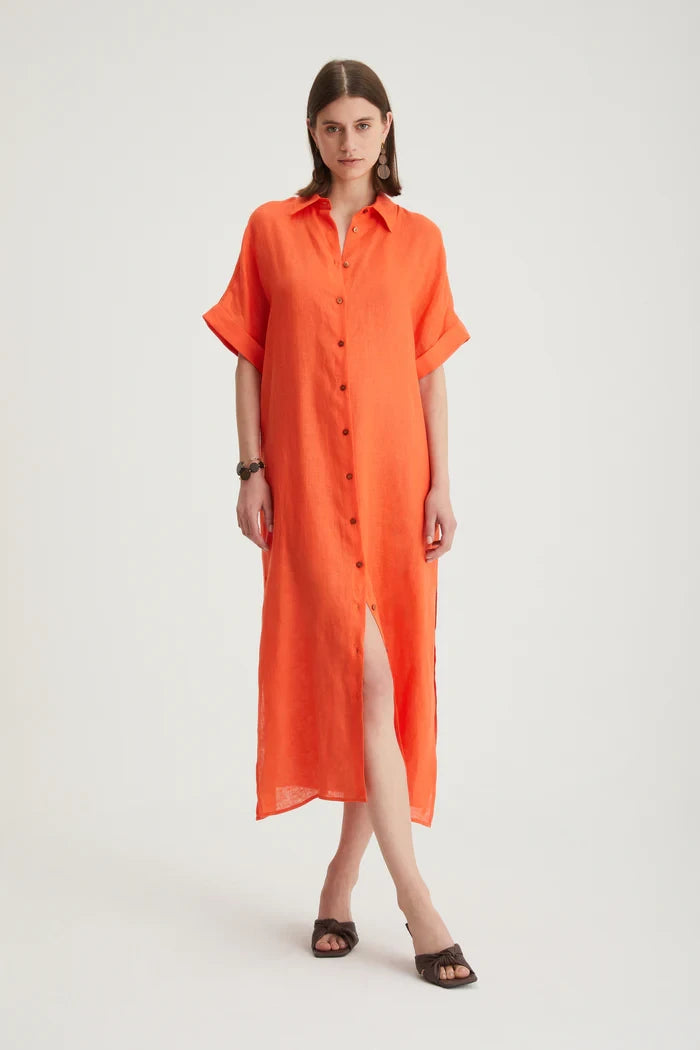 Abito midi in lino