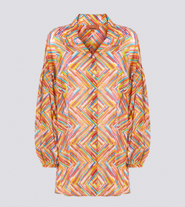 Camicia over in cotone e seta