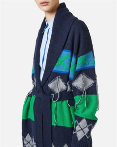 Cardigan lavorazione a intarsio