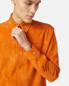 Giacca camicia in suede