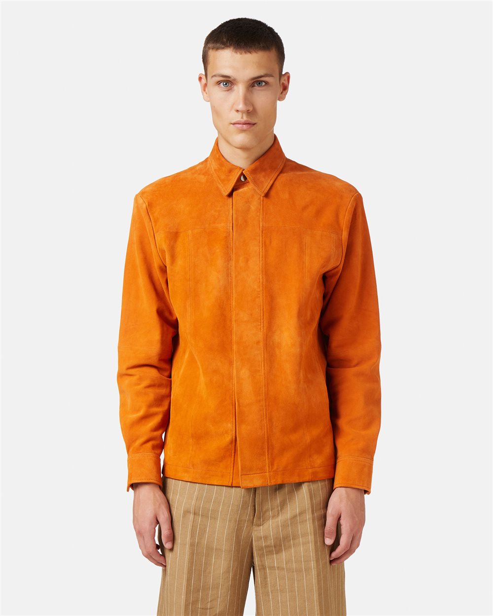 Giacca camicia in suede