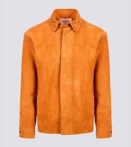 Giacca camicia in suede