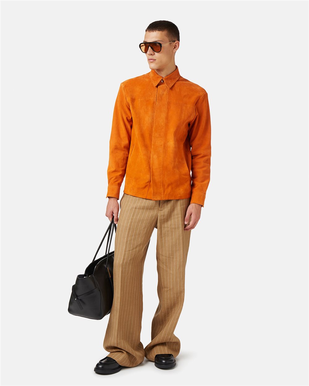 Giacca camicia in suede