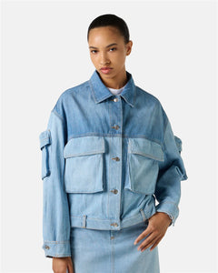 Giubbino in denim bicolor
