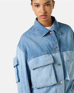 Giubbino in denim bicolor