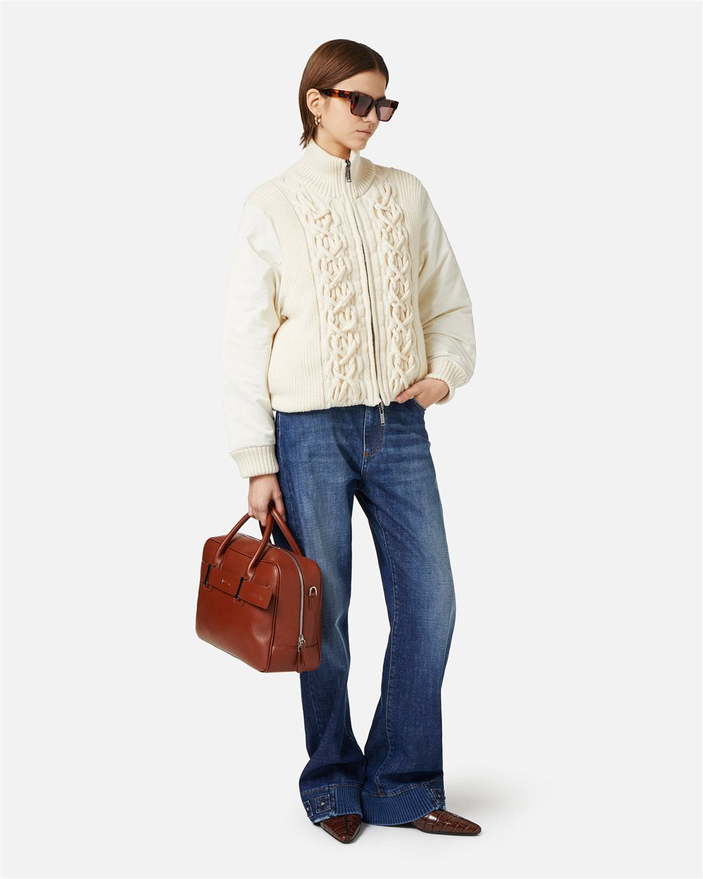 Bomber in maglia reversibile