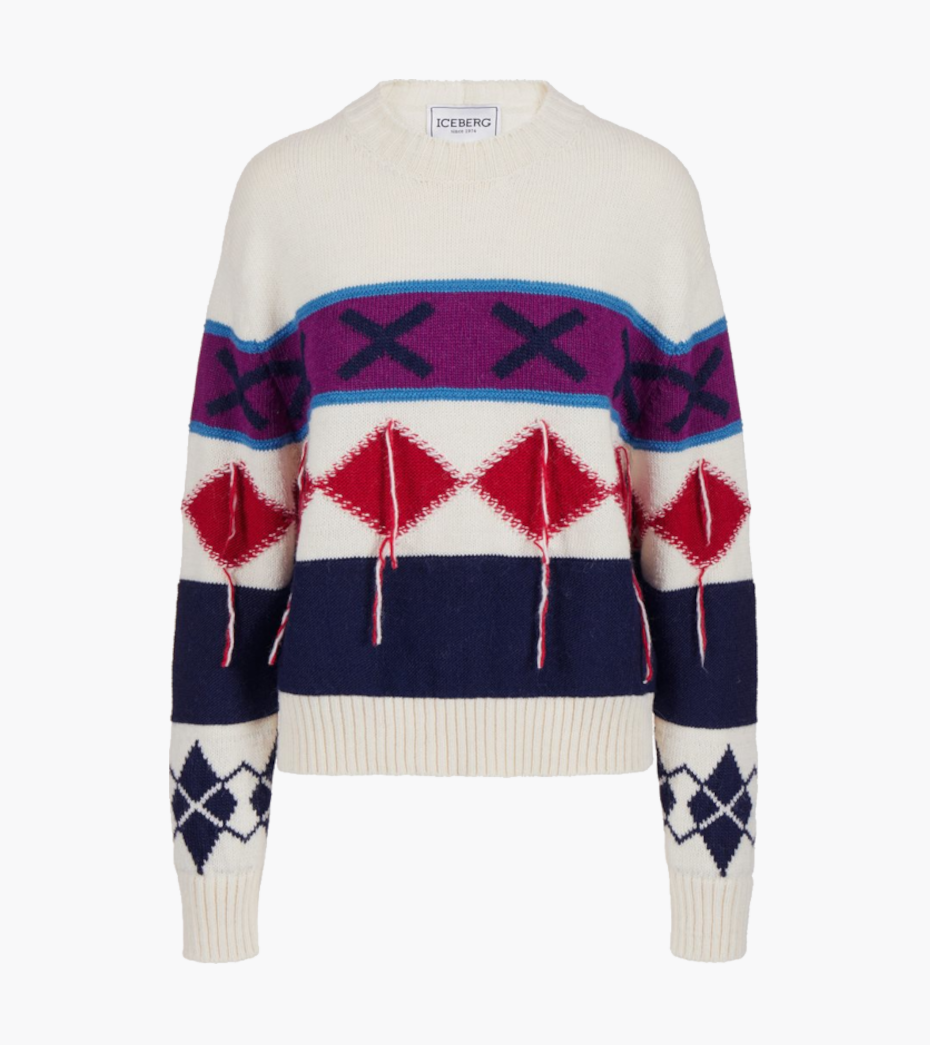 Maglia rombi a intarsio