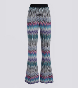 Pantalone flare zigzag